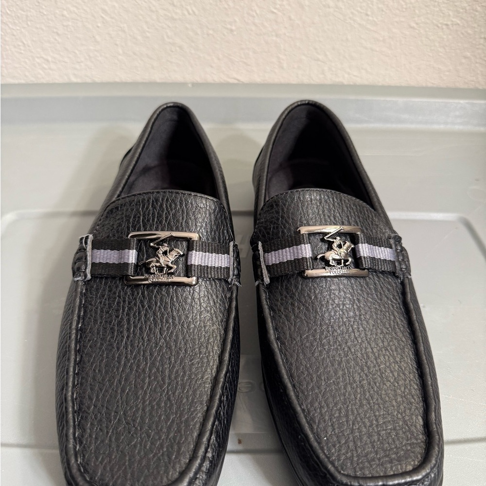 Beverly Hills Polo Club Black Loafers with Silver Accent - Picture 14 of 16